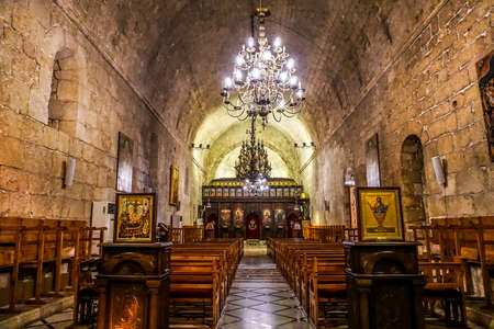 Our Lady of Balamand Greek Orthodox Christian Patriarchal Monastery Church Interiorのeditorial素材