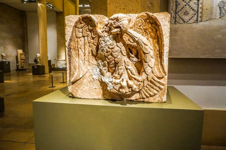 Beirut National Archeological Artifacts Museum Carved Eagleのeditorial素材