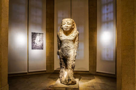 Beirut National Archeological Artifacts Museum Egyptian Pharaon Standingのeditorial素材