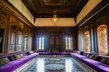Beiteddine Palace Picturesque Wooden Interior Living Guest Roomのeditorial素材