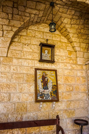 Hamat Our Lady of Noorieh Greek Orthodox Christian Monastery Icon Mother of Godのeditorial素材