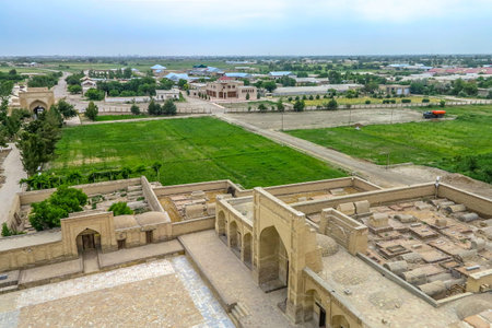 Bukhara Old City Chor Bakr Necropolis Complex High Angle Viewpoint