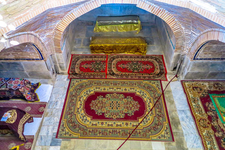 Samarkand Tashkent Road Bibi Khanym Mausoleum Interior Coffins