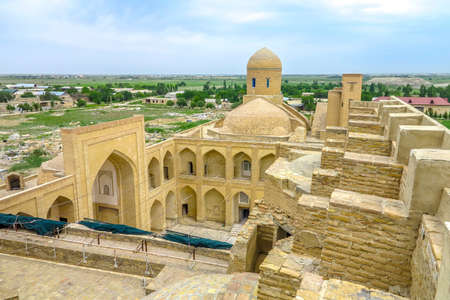 Bukhara Old City Chor Bakr Necropolis Complex High Angle Viewpointの写真素材
