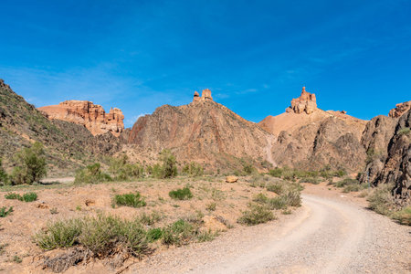 Charyn National Park Sharyn Canyon Breathtaking Picturesque View of Rock Unique Formations Valley of...