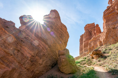 Charyn National Park Sharyn Canyon Breathtaking Picturesque View of Rock Unique Formations Valley of...