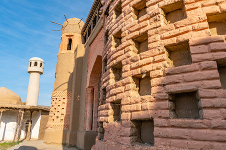 Kapchagay Krepost Nomad Breathtaking Picturesque View of the Fortification Town on a Sunny Blue Sky...