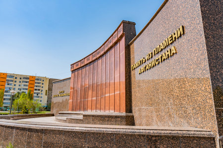 Nur-Sultan Astana Monument Dedicated to the Fallen Soviet Union Soldiers of the Afghanistan War on a Sunny Blue Sky Dayのeditorial素材