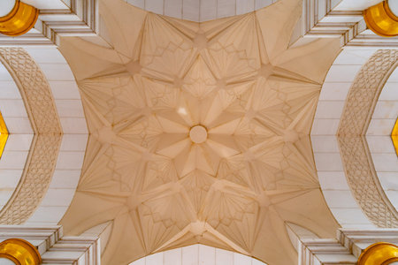 Dushanbe Independence Monument Breathtaking Picturesque View of Ceiling on a Sunny Blue Sky Day