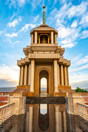 Kulob Castle Square at City Center Breathtaking Picturesque View on a Cloudy Rainy Blue Sky Day
