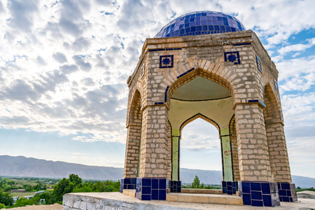Shahrtuz Shahritus Chiluchor Chashma Springs Green Colored Kambar Bobo Mausoleum and Pavilion on a...