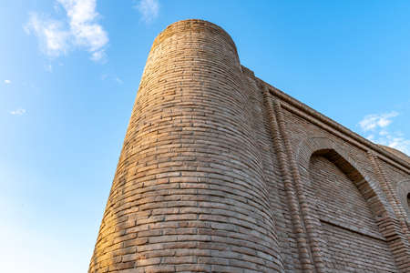 Shahrtuz Shahritus Khoja Mashad Mausoleum UNESCO World Heritage View on a Sunny Blue Sky Sunset Dayのeditorial素材