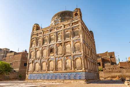 Hyderabad Tombs of the Talpur Mirs Largest Tomb of Mir Karam Ali Khan Picturesque View at a Sunrise Blue Sky Dayの写真素材
