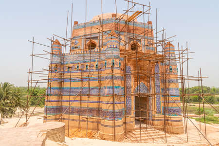 Uch Sharif Jawindi Bibi Tomb Breathtaking Picturesque View on a Sunny Blue Sky Dayの写真素材