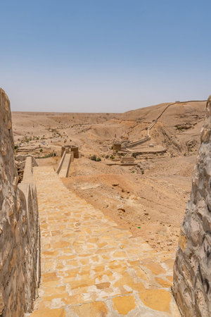 Jamshoro Rani Kot Fort Great Wall of Sindh Picturesque Breathtaking Panoramic View on a Sunny Blue...