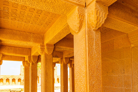 Makli Hill Necropolis UNESCO World Heritage Site Picturesque View of a Mausoleum of Isa Khan Tarkhan...