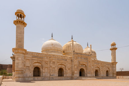 Derawar Abbasi Mosque Breathtaking Picturesque View next to Nawab Palace on a Sunny Blue Sky Day