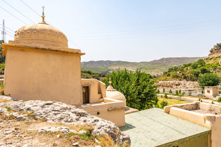 Chakwal Qila Katas Raj Hindu Temples Dedicated to Shiva Picturesque View of a Shrine on a Sunny Blue...