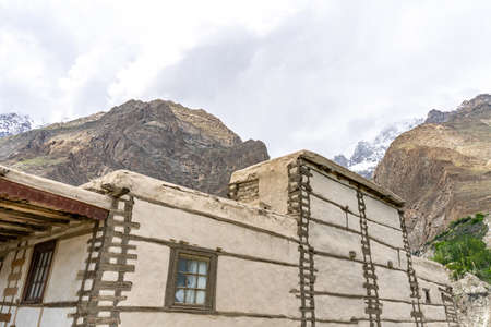 Karimabad Baltit Fort Picturesque View of the Fortress Terrace on a Sunny Blue Sky Dayのeditorial素材