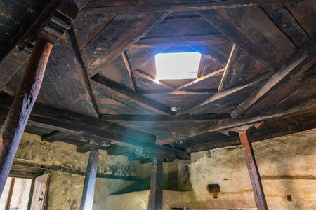 Karimabad Altit Fort Breathtaking Picturesque Interior View of the Ceiling on a Sunny Blue Sky Day