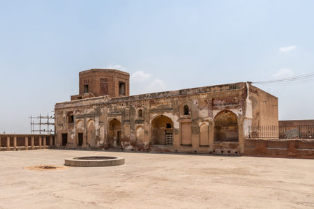 Lahore Fort Picturesque View of Maharaja Ranjit Singh Courtyard Ath Dara Building on a Sunny Blue...
