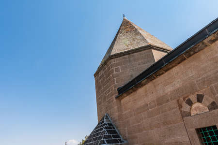 Hacibektas Haji Bektash Veli Complex Breathtaking Picturesque View of Mausoleum on a Blue Sky Day in Summerの写真素材