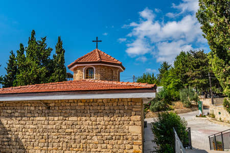 Hayat Vakifli Armenian Catholic Church Breathtaking Picturesque View on a Blue Sky Day in Summerの写真素材