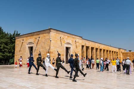 Ankara Anitkabir Monument Ataturk Mausoleum Breathtaking Picturesque View of Soldiers during Victory Day Zafer Bayramiのeditorial素材