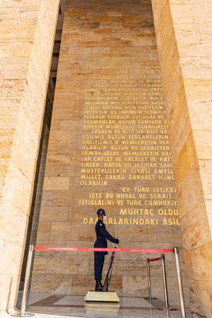 Ankara Anitkabir Monument Ataturk Mausoleum Breathtaking Picturesque View with Soldier during Victory Day Zafer Bayramiのeditorial素材