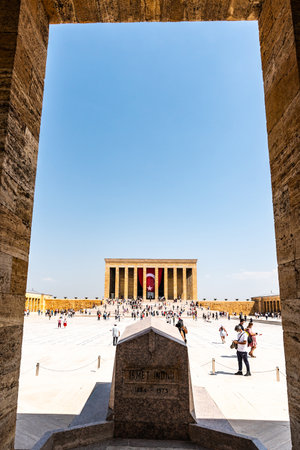 Ankara Anitkabir Monument Ataturk Mausoleum Breathtaking Picturesque View of Ismet Inonu Tomb during Victory Day Zafer Bayramiのeditorial素材