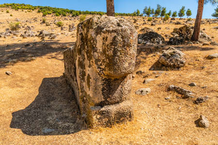 Yesemek Open Air Museum Breathtaking Picturesque View of Sculptures on a Blue Sky Day in Summerのeditorial素材