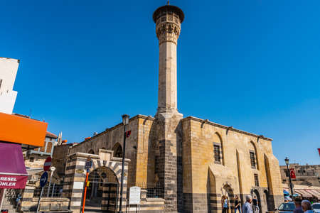 Gaziantep Karagoz Mosque Breathtaking Picturesque Frontal View on a Blue Sky Day in Summerのeditorial素材
