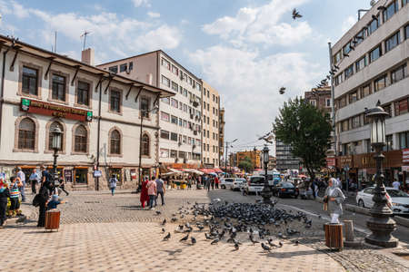 Ankara Haci Bayram Kitapcilar Carsisi Gate Breathtaking Picturesque View on a Blue Sky Day in Summerのeditorial素材