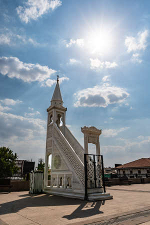 Ankara Haci Bayram Turbesi Mausoleum Breathtaking Picturesque View of Mihrab on a Blue Sky Day in Summerのeditorial素材