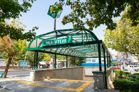 Ankara Metro Station Demirtepe Entrance Breathtaking Picturesque Frontal View on a Blue Sky Day in Summerのeditorial素材