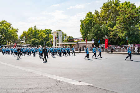 Ankara Military Parade on Victory Day Zafer Bayrami Breathtaking Picturesque View on a Blue Sky Day in Summerのeditorial素材