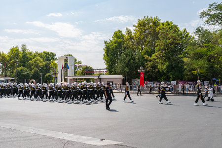 Ankara Military Parade on Victory Day Zafer Bayrami Breathtaking Picturesque View on a Blue Sky Day in Summerのeditorial素材