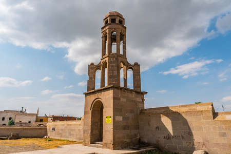 Derinkuyu Underground City Breathtaking Picturesque View of Uzumlu Theodore Church on a Blue Sky Day in Summerのeditorial素材