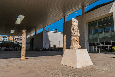 Gaziantep Zeugma Mosaic Museum Breathtaking Picturesque View of Sculpture on a Blue Sky Day in Summerのeditorial素材