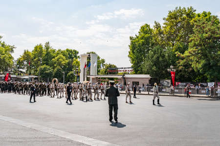 Ankara Military Parade on Victory Day Zafer Bayrami Breathtaking Picturesque View on a Blue Sky Day in Summerのeditorial素材