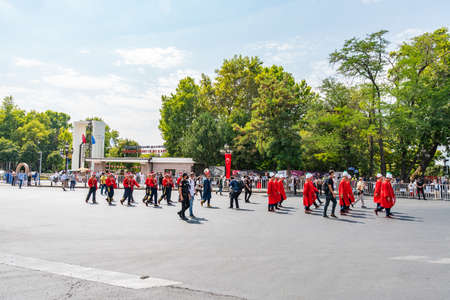 Ankara Military Parade on Victory Day Zafer Bayrami Breathtaking Picturesque View on a Blue Sky Day in Summerのeditorial素材