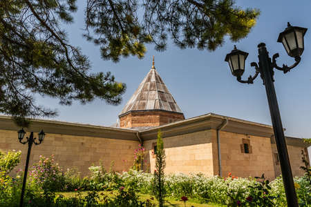 Hacibektas Haji Bektash Veli Complex Breathtaking Picturesque View of Mausoleum on a Blue Sky Day in Summerのeditorial素材