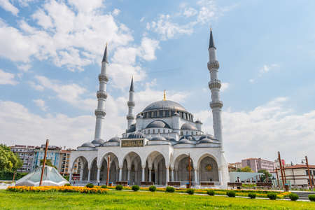 Ankara Melike Hatun Mosque Breathtaking Picturesque View on a Blue Sky Day in Summerのeditorial素材