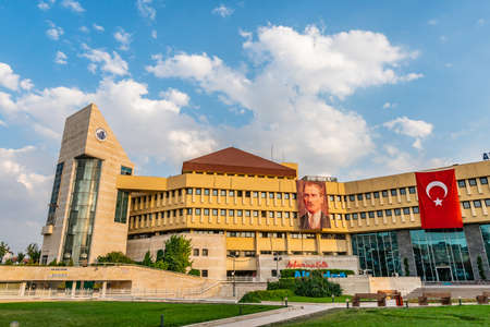 Ankara Altindag Belediyesi Building Breathtaking Picturesque View on a Blue Sky Day in Summerのeditorial素材