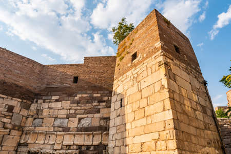 Ankara Castle Kale Breathtaking Picturesque View of Walls on a Blue Sky Day in Summerのeditorial素材