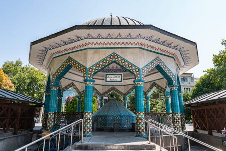 Kayseri Hunat Hatun Mosque Breathtaking Picturesque View of Wudu Pavilion on a Blue Sky Day in...
