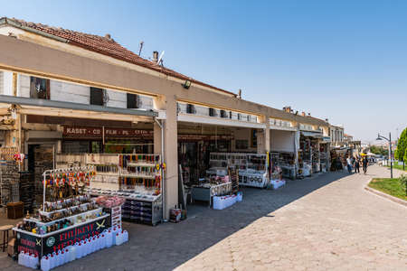 Hacibektas Haji Bektash Veli Complex Breathtaking Picturesque View of Souvenir Shops on a Blue Sky Day in Summerのeditorial素材