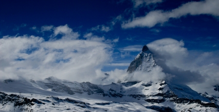 matterhorn in winterの写真素材