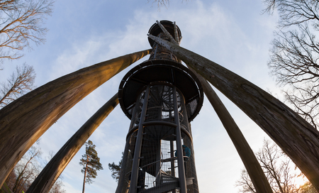 touristic viewing tower in Freiburgの写真素材