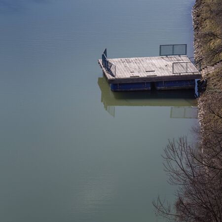 floating pier at coastの写真素材